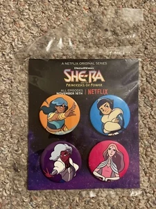 NYCC 2018 Exclusive Dreamworks She-Ra Netflix Button Pin Set Princesses of Power - Picture 1 of 1