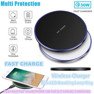 30W Qi Wireless Charger Fast Charging Pad Mat For iPhone 12 Pro Max 11 Pro XS 8