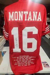 JOE MONTANA San Francisco 49ers Auto Signed STAT Jersey JSA COA RARE - Bild 1 von 5
