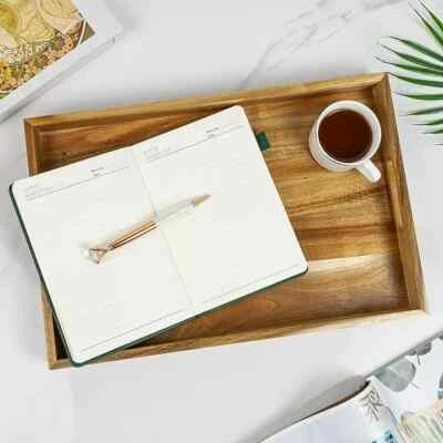 Acacia木制餐盘带手柄,长方形16英寸-竹子 — 第 1/4 张图片