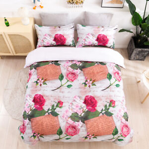 3D Floral Leaf Rose Paper Letter Quilt Cover Set Duvet Cover Bedding Pillowcases