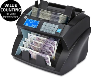 Contador de billetes máquina dinero moneda billete de banco conteo de efectivo detector falso ZZap - Imagen 1 de 12