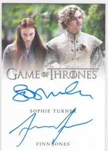 Game Of Thrones Iron Anniversary 2 Dual Auto Sophie Turner & Finn Jones EL - Picture 1 of 1