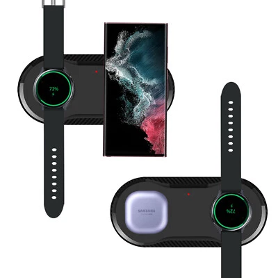 2in1 Wireless Charger Fast Charging Pad For Samsung S25 S24 Galaxy Watch 7 6 5 4 - Image 1 of 4