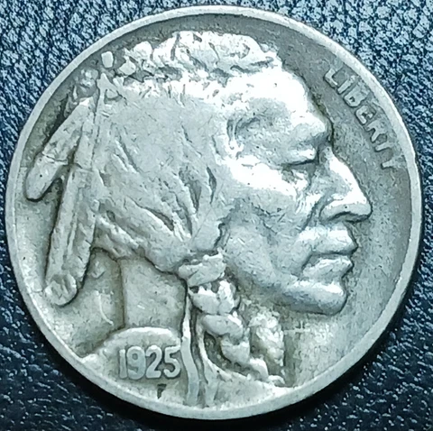 1925-S San Francisco Mint "2 1/2 Feather" Buffalo Nickel Tougher Mid-Grade~VF Cover