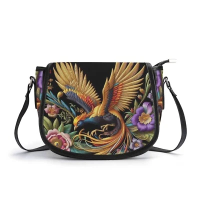 Золотой фазан из натуральной кожи сумка седло Дамская сумка подарок цветочный Pocketbook цветок - Изображение 1 из 4