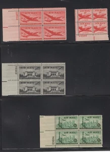 Scott C32 - C36 - Airmails . Plate Blocks Of 4. MNH. OG. #02 C32pb4s5 - Picture 1 of 2