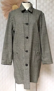 Ralph Lauren 100% Wool Houndstooth Tweed Reversible Black & White Jacket Size L - Picture 1 of 21