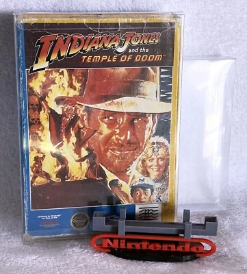 1988 INDIANA JONES & THE TEMPLE OF DOOM • CASES & STAND • VINTAGE NES NINTENDO - Image 1 of 4