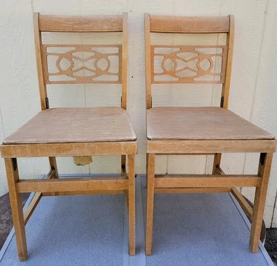 Vintage Norquist Coronet Wooden Folding Chairs X 2 - Image 1 of 4