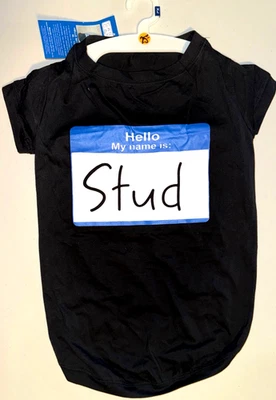 Camisa Casual Canine Hello My Name is Stud Dog XL TOTALMENTE NUEVA Foto 1 de 4