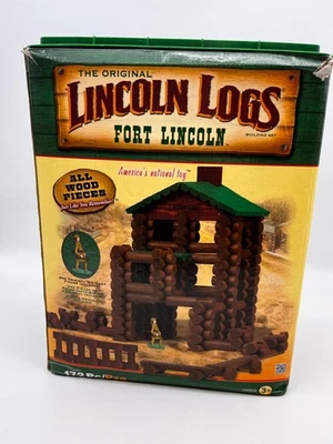 Lincoln Logs 354 pieces in Fort Lincoln Box including 1 Die Cast Figure - Image 1 of 4