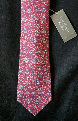 CREMIEUX FIRMA EDICIÓN LIMITADA CORBATA HOMBRE HECHA A MANO EN ITALIA FLORAL ROJO -NUEVA CON ETIQUETAS Foto 1 de 4