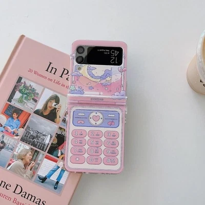 Rainbow Strap fr Samsung Galaxy Z Flip 4 Hinge Full Cover Cute Retro Phone Cover - Image 1 of 4