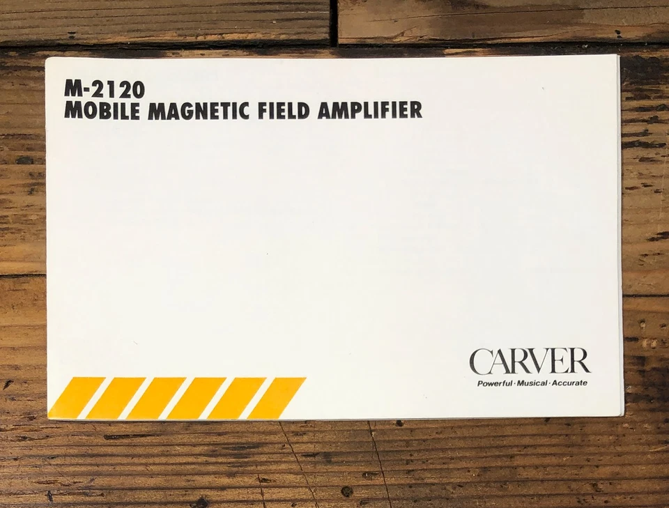 Amplificador Carver M-2120 Propietario / Manual de Usuario *Original* Foto 1 de 1