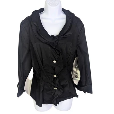 Samuel Dong Jacket Womens XL Black Statement Artsy Event Eveningwear Party NWT - Image 1 of 4