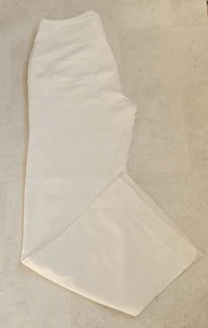 Miss Selfridge Ladies Linen Mix Trousers UK 12 Cream wide Leg Waist 32" Leg 32.5 - Picture 1 of 19