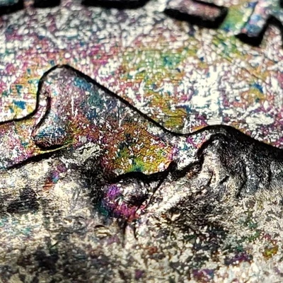 1959 10c Silver Roosevelt Dime - PQ Speckled Rainbow Toning - BU - SKU-Z6371 - Image 1 of 4