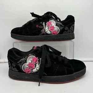 Vintage Airwalk Shoes Women 7.5 Skate Rose Heart Chunky Sneaker Black Pink