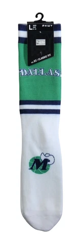 Dallas Mavericks NBA PKWY Retro HWC Crew Socks Large City Green Jersey Luka 77 Cover