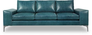 XXL Sofa 3 Sitzer Couch Wohnzimmer Polster Sitz Garnitur Leder Türkis Textil Neu - Bild 1 von 12
