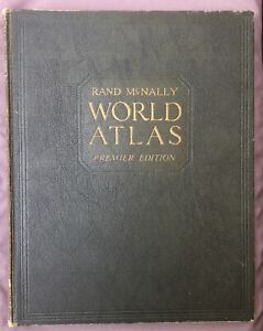 RARE Vintage/Antique Rand McNally World Atlas Premier Edition - 1929 Copyright
