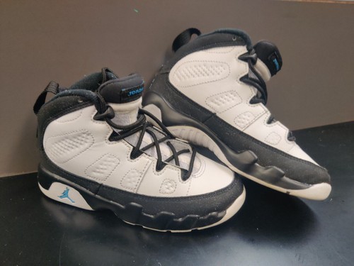 Scarpe sneakers bambino Nike Air Jordan 9 IX retrò universitarie blu bianco taglia 11C