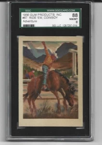 RIDE 'EM, COWBOY 1956 GUM ADVENTURE #67, SGC GRADED 8 NM/MT - Picture 1 of 2
