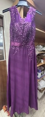 Vestido de noche de encaje fiesta graduación baile boda dama de honor talla 10 Foto 1 de 4