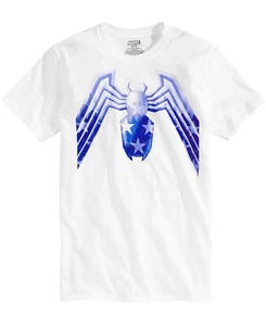 $60 Marvel Men White Blue Spider-Man Cotton Short Sleeve Crew-Neck Tee T-Shirt S - Picture 1 of 1