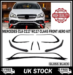 FRONT LIP AIR KNIFE SPLITTER FOR MERCEDES CLA C117 W117 CLA45 AERO KIT CANARD - Picture 1 of 20