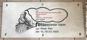Seltenes Original Lockschild Bahn DER, Reiseschmidt Express zur „Peter Pan“1989 - Bild 1 von 1