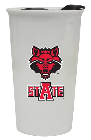 Arkansas State Red Wolves Double Walled Ceramic Tumbler Set-NCAA Travel Mug 2pk Cover