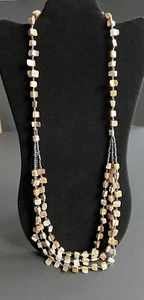 Cookie Lee Brand 16”-19” Triangle Assymetrical Beaded Necklace.Rare. - Picture 1 of 13