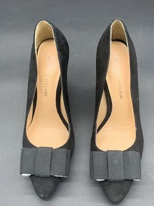 Antonio Melani Shoes Sz 6.5 Black Suede Leather Vero Cuoro Caylee Pumps Heels M - Picture 1 of 5