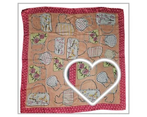 Mujer 100% Seda Ligero Rectangular Bufanda Cartera Patrón 26" X 26" Talbot's - Imagen 1 de 6
