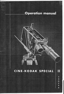 Kodak Cine-Kodak Special II Instruction Manual Reprint