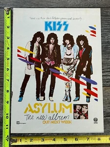 KISS Ad Advert Asylum Vinyl Record Album LP UK Vintage Kiss Eric Carr Kulick - Picture 1 of 1