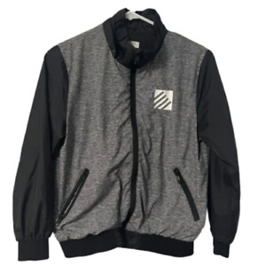 H&M boys jacket Black 05 W/Flag On Back  Size 8-10 #M115