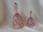 Fenton Large and Small Bell Pink Dragonfly 