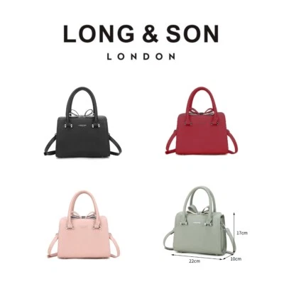 LONG & SON LONG&SON Medium Structured Handbag with detachable crossbody Bow 12 Colours UK