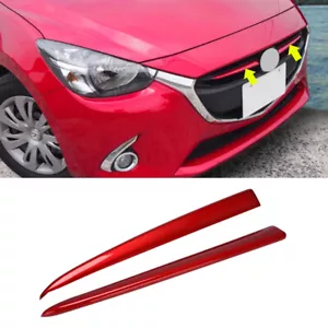 Tiras de parrilla delantera roja para parrilla se adapta a 2015 2016 17 18 2019 Mazda 2 Demio DJ DL - Imagen 1 de 8