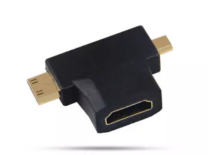 NEW Mini & Micro HDMI Male to Standard HDMI Female Adapter HDTV 4K 1080p 3D - Picture 1 of 7