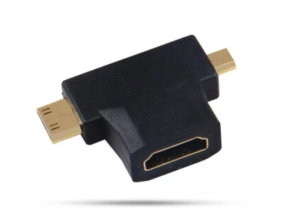 NEW Mini & Micro HDMI Male to Standard HDMI Female Adapter HDTV 4K 1080p 3D - Image 1 of 4