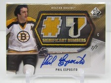 PHIL ESPOSITO 2010-11 SP GAME USED DOUBLE PRIME PATCH AUTO! #7/7! JERSEY #! LAST