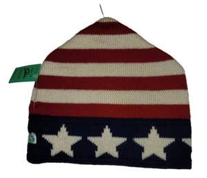 Vintage neu MORIARTY MÜTZE handgefertigt Stowe Vintage USA Sterne Streifen Ski Wolle Beanie - Bild 1 von 24