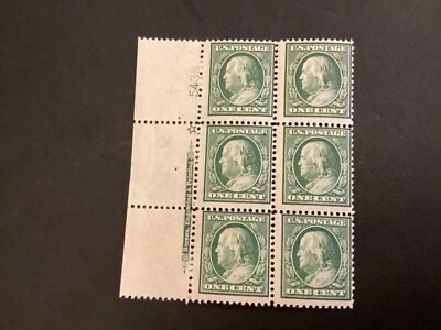 ICOLLECTZONE US 374 Plate Block Fine NH small tear in margin CV $160 - Image 1 of 2