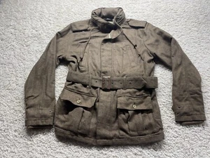 Lrg Lifted Research Group Women Brown Tweed Jacket Coat Belted EUC Men’s L - Picture 1 of 8