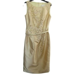 Womens Midi Evening Bodycon Party John Charle Yellow Summer Ladies Dress Size 10 - Picture 1 of 11