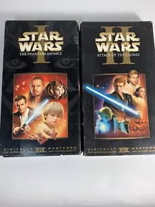 Star Wars Episode 1: The Phantom Menace + Episode 2: Attack of the Clones - VHS - Picture 1 of 4